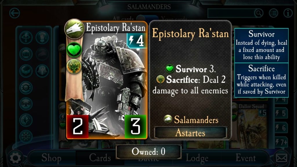 Salamander Sacrificial Survivor