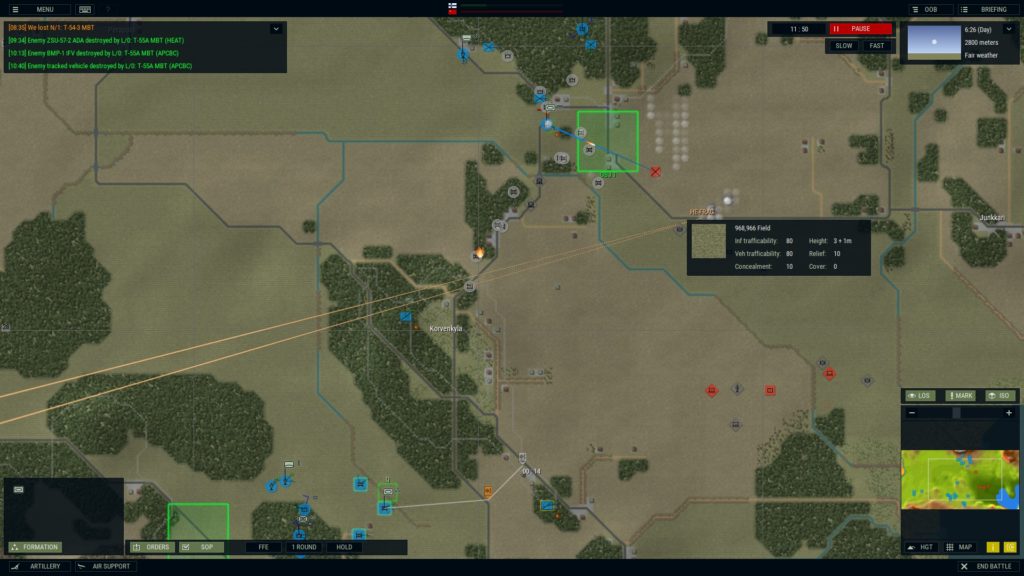 Armored Brigade you won't see the entire enemy force until the end of the battle.