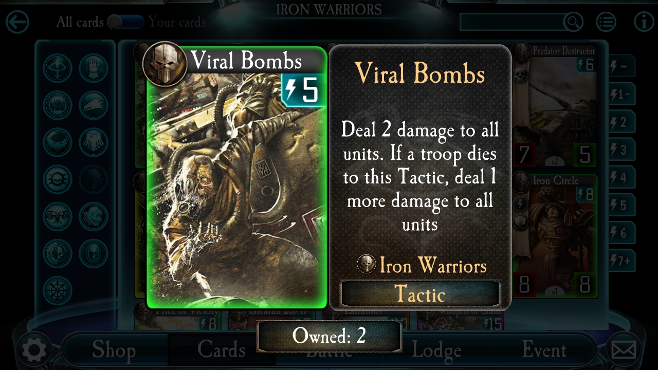 5 cards Warhammer 40k Horus Heresy CCG Dropsite Massacre Uncommon cards lot 