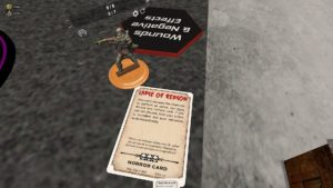 A Horror card that bids the player to discard a Fortune card whenever that character is activated. Luckily for them, you check for recovery from Horror every turn.