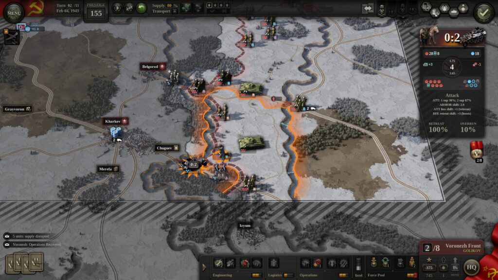 Don 42 DLC: a cavalry unit is about to destroy a mechanized SS unit. 