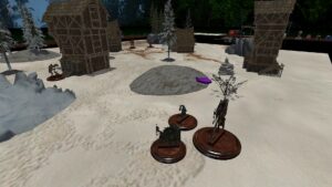 Three Moonstone characters bunching up on the field