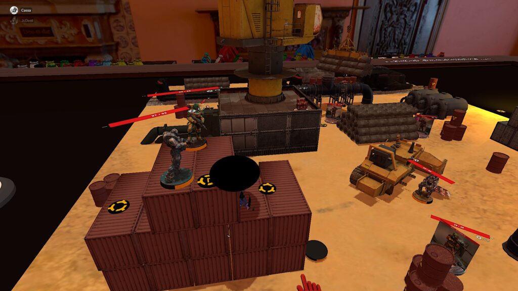 A TTS screenshot of a construction yard Majestic 13 scenario map.