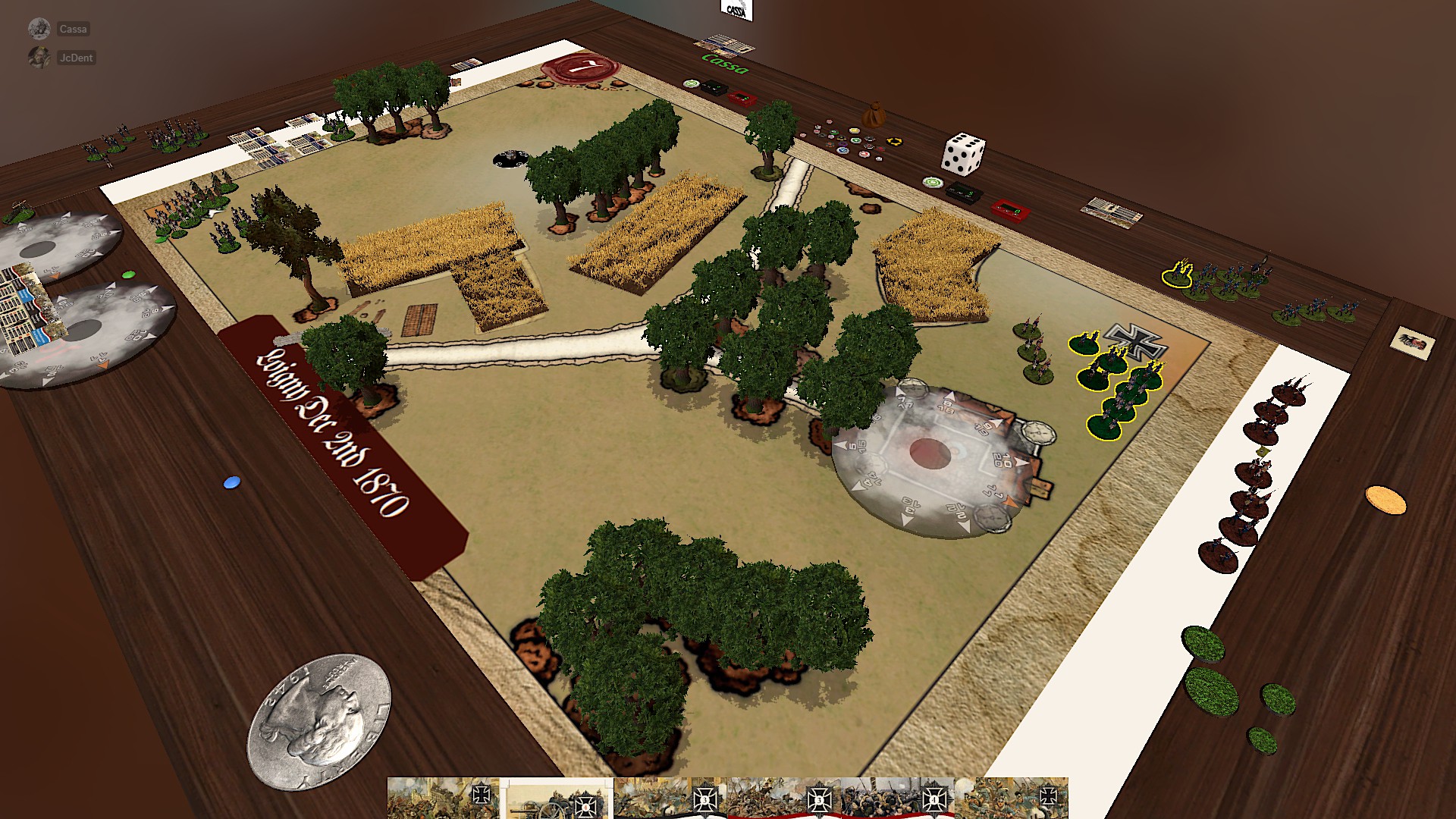 TTS screenshot showing a game of Eagles of Empire 