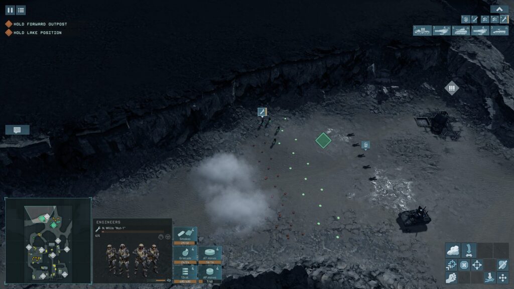Terminator: Dark Fate - Defiance - A underground tunnel with a line of dots signifying that mines are being laid there.