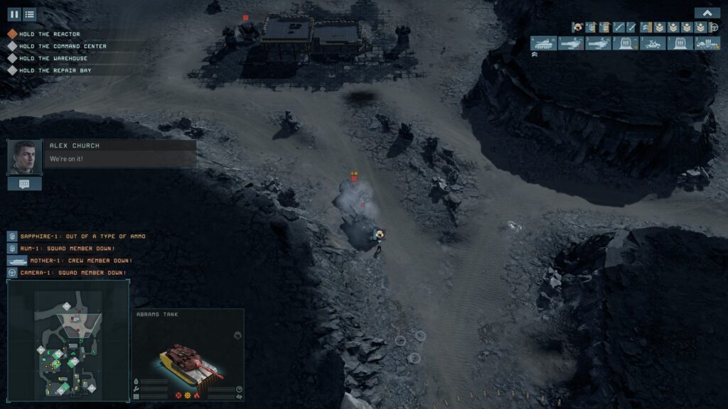 Terminator: Dark Fate - Defiance - a battle screenshot with a sidebar registering at least three units losing members. 