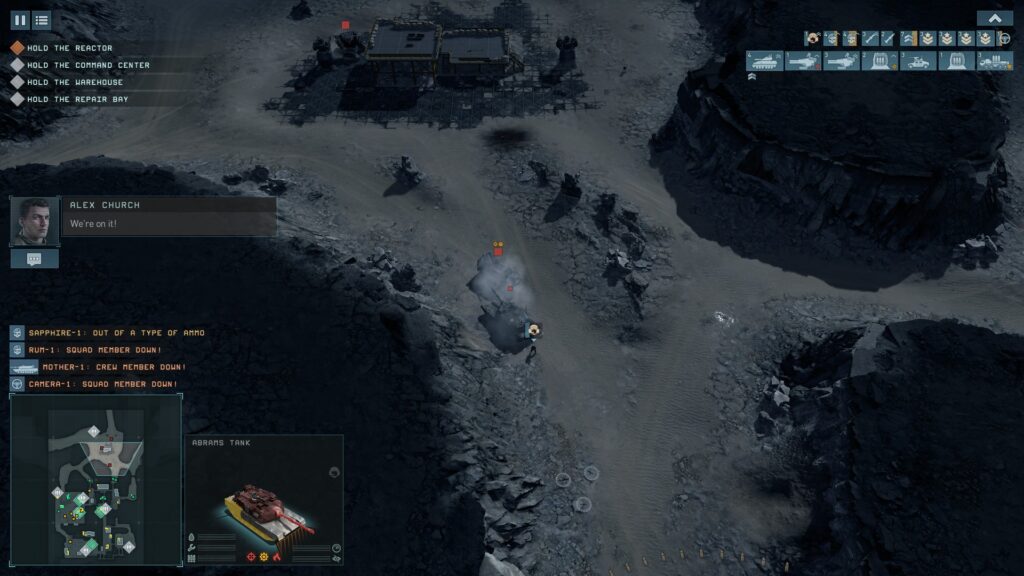 Terminator: Dark Fate - Defiance - a battle screenshot with a sidebar registering at least three units losing members.