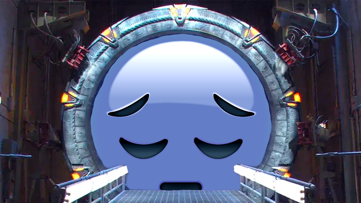 Sad emoji in the middle of a Stargate