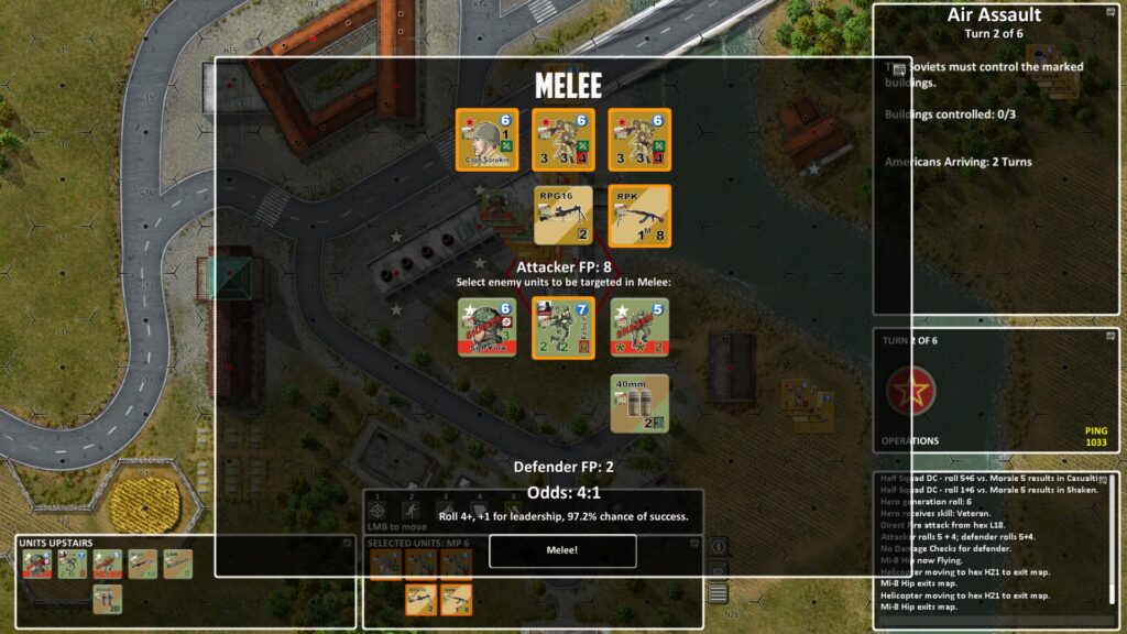 Lock 'n Load Tactical Digital screenshot: Melee resolution screen
