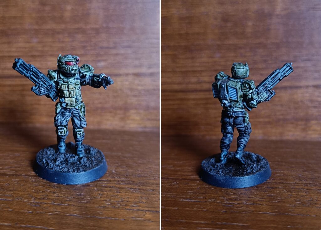 GCPS trooper assembled as a ranger. He's pointing to the left.