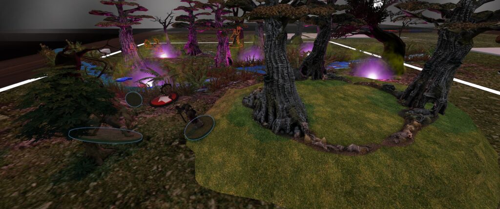 TTS screenshot: an Arcworlde map with some scattered arcanite token lights.