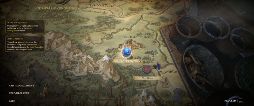 RuneQuest: Warlords preview screenshot: the campaign map.