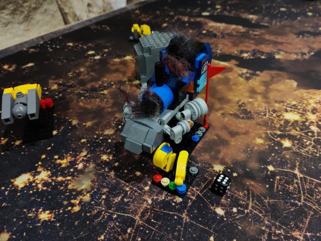 Intercept Orbit: a space locomotive is on fire.