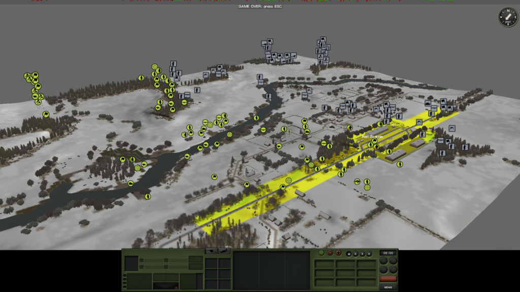 Combat Mission: a snowy map. many unit symbols