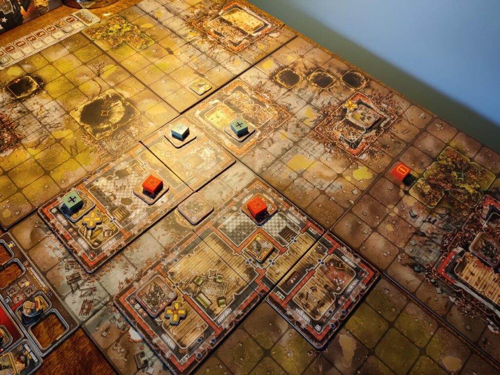 Heroes of Stalingrad map with buildings, order markers, units. 